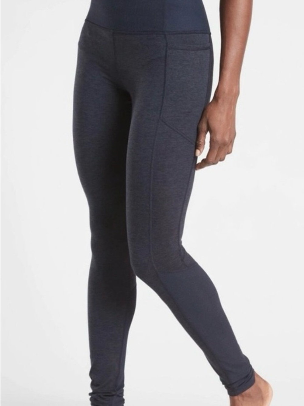 Athleta Exhale Heel Tight Womens Pocket Active Gym Workout Yoga Legging Blue
